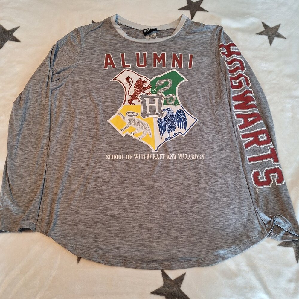 Harry‎ Potter Shirt Juniors Extra Large Hogwarts Alumni Long-sleeve Stretch Tee
